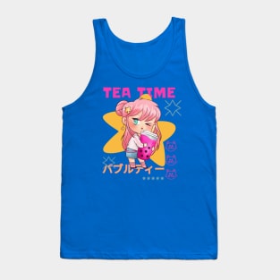 Bubble tea anime character - Tea Time Tank Top